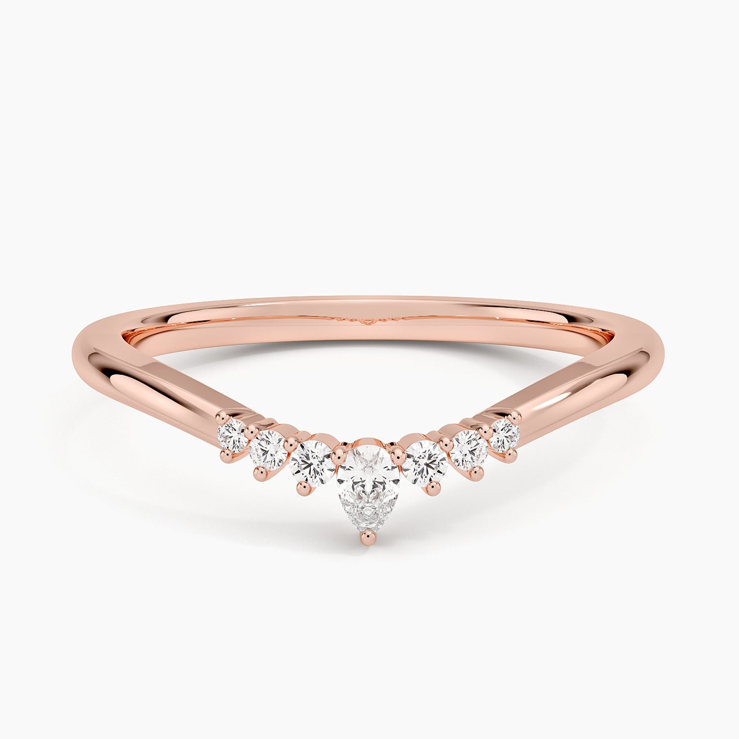 Rose gold diamond engagement ring with surprise diamond details