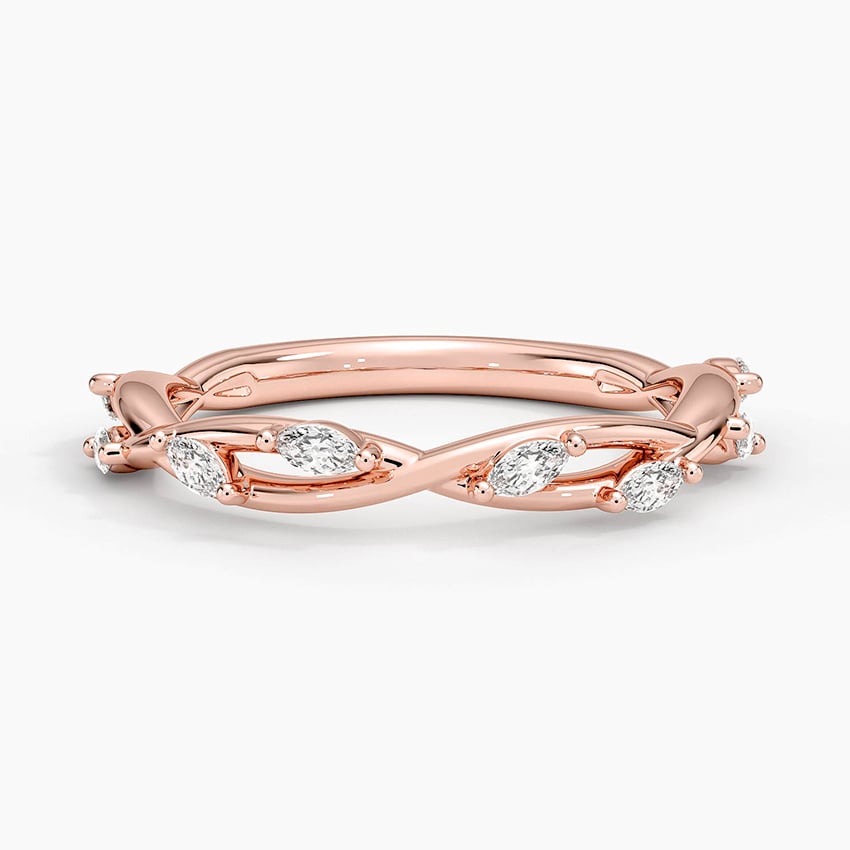 Rose gold diamond engagement ring with surprise diamond details