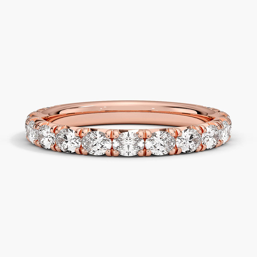 Rose gold diamond engagement ring with surprise diamond details