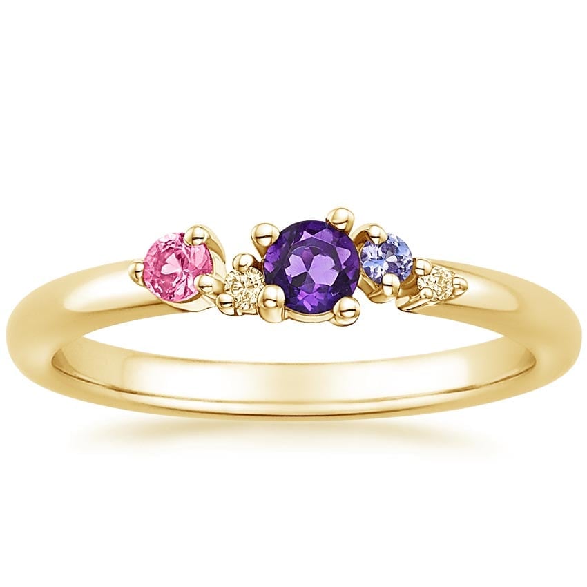 Rose gold diamond engagement ring with surprise diamond details