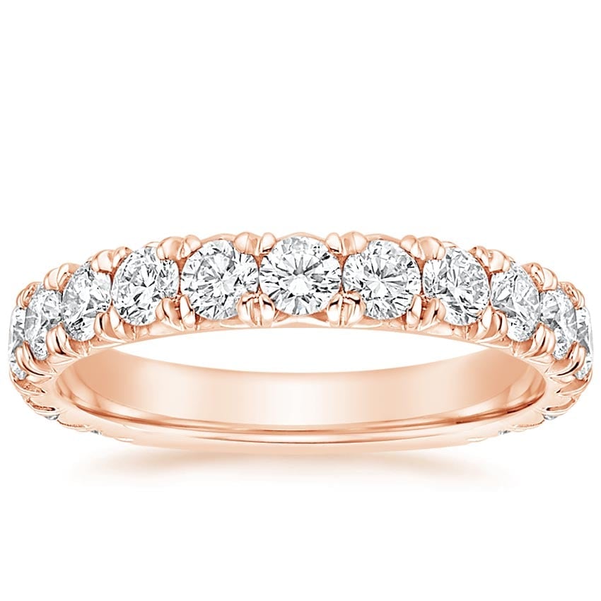 Rose gold diamond engagement ring with surprise diamond details
