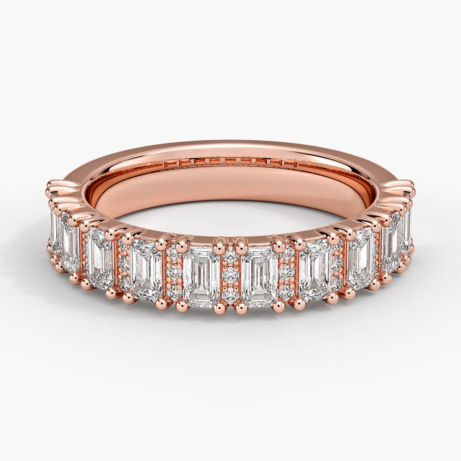 Rose gold diamond engagement ring with surprise diamond details