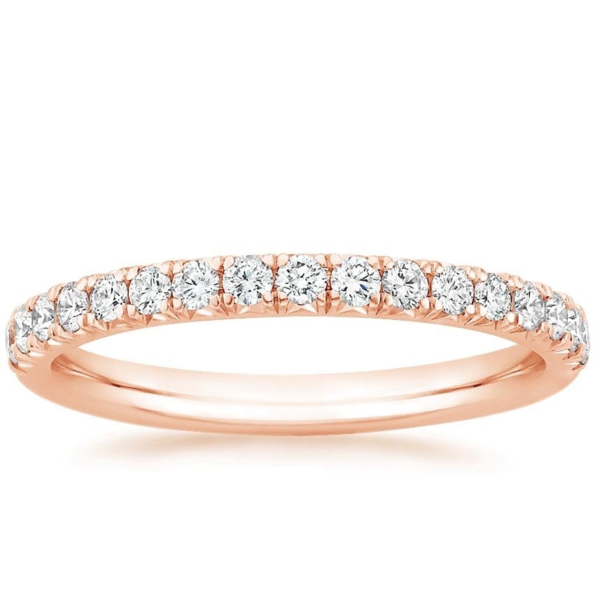 Rose gold diamond engagement ring with surprise diamond details
