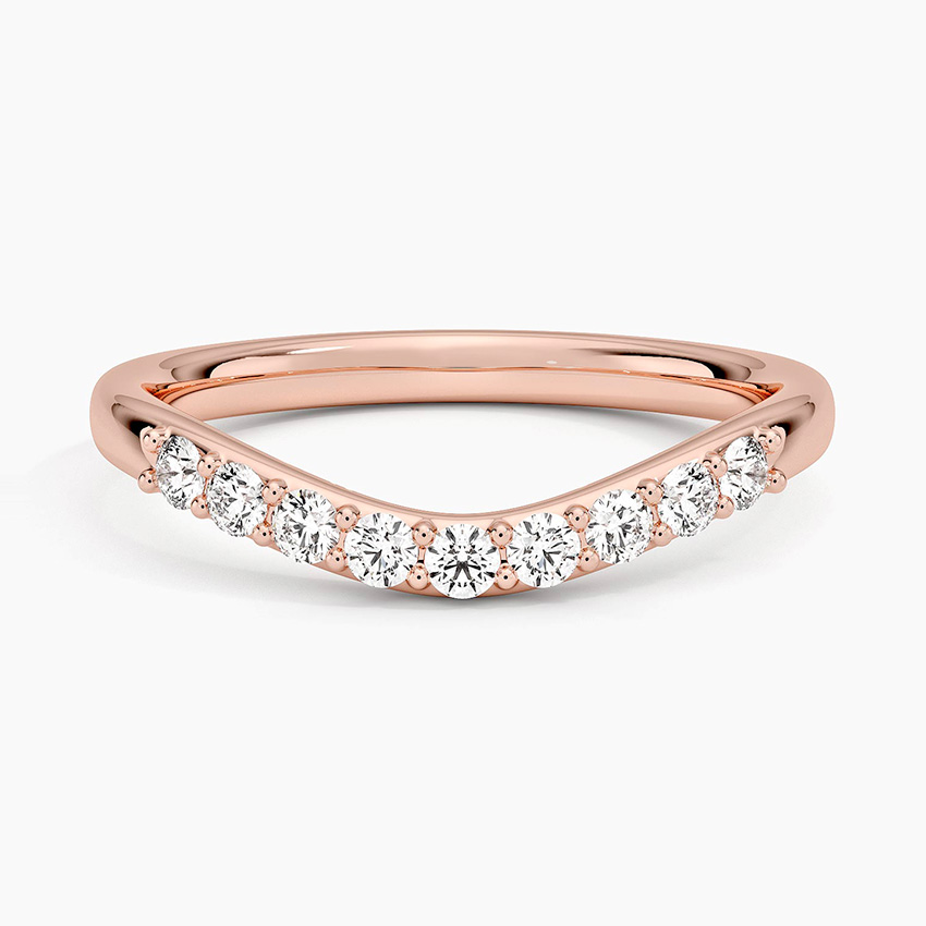 Rose gold diamond engagement ring with surprise diamond details