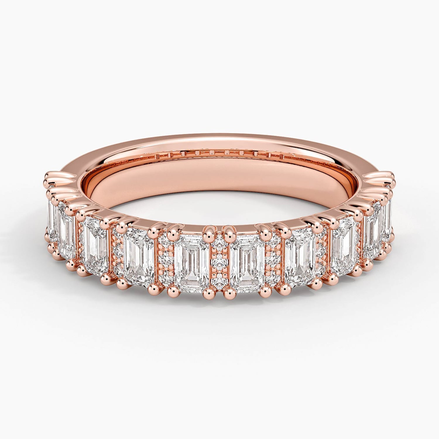 Rose gold diamond engagement ring with surprise diamond details