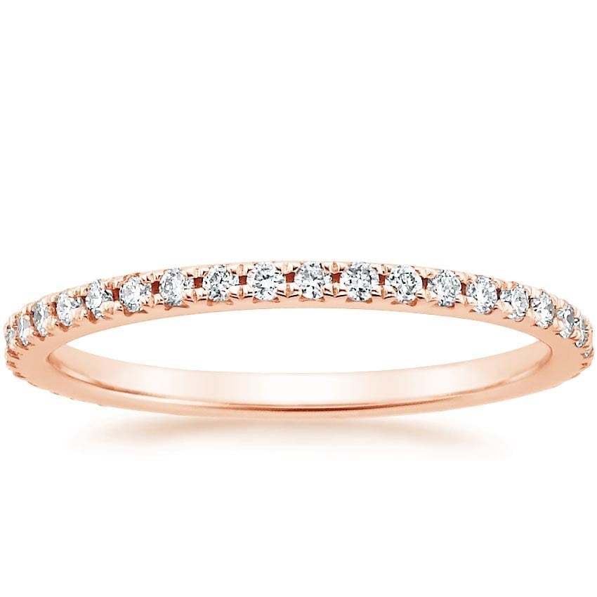 Rose gold diamond engagement ring with surprise diamond details