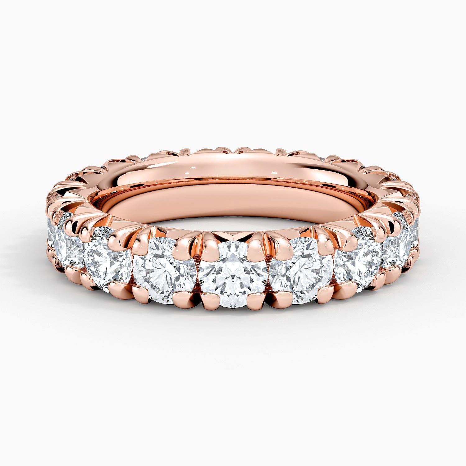Rose gold diamond engagement ring with surprise diamond details
