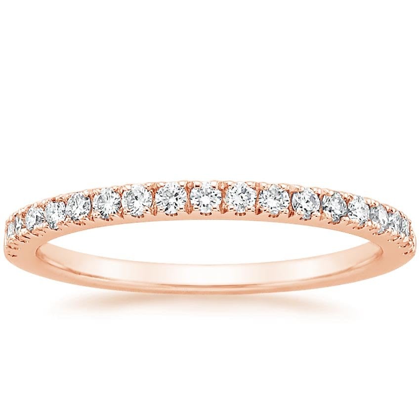Rose gold diamond engagement ring with surprise diamond details