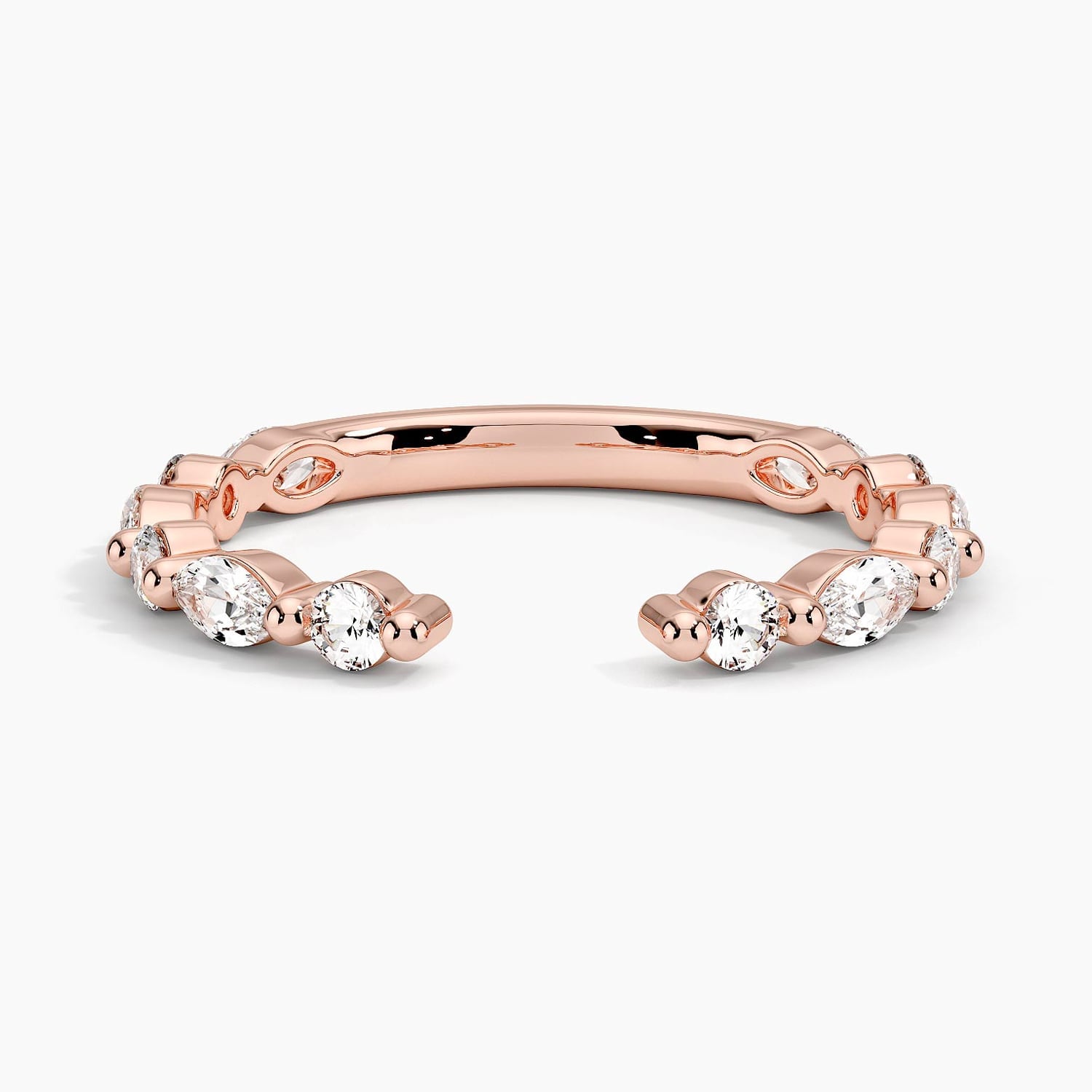 Rose gold diamond engagement ring with surprise diamond details
