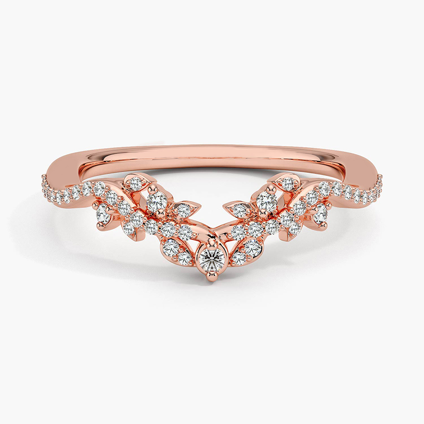 Rose gold diamond engagement ring with surprise diamond details
