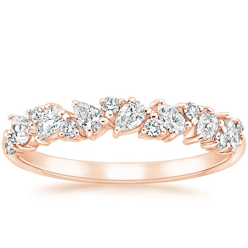 Rose gold diamond engagement ring with surprise diamond details
