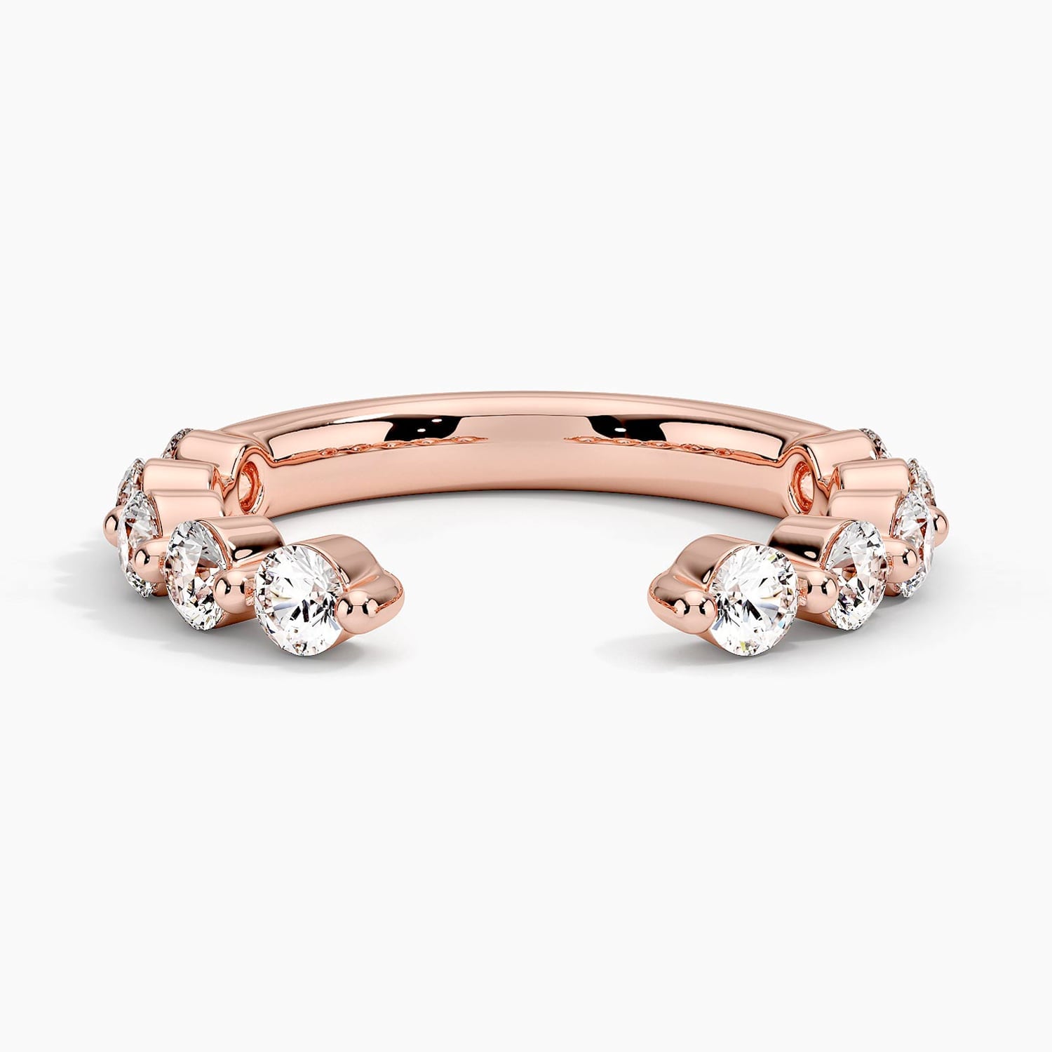 Rose gold diamond engagement ring with surprise diamond details