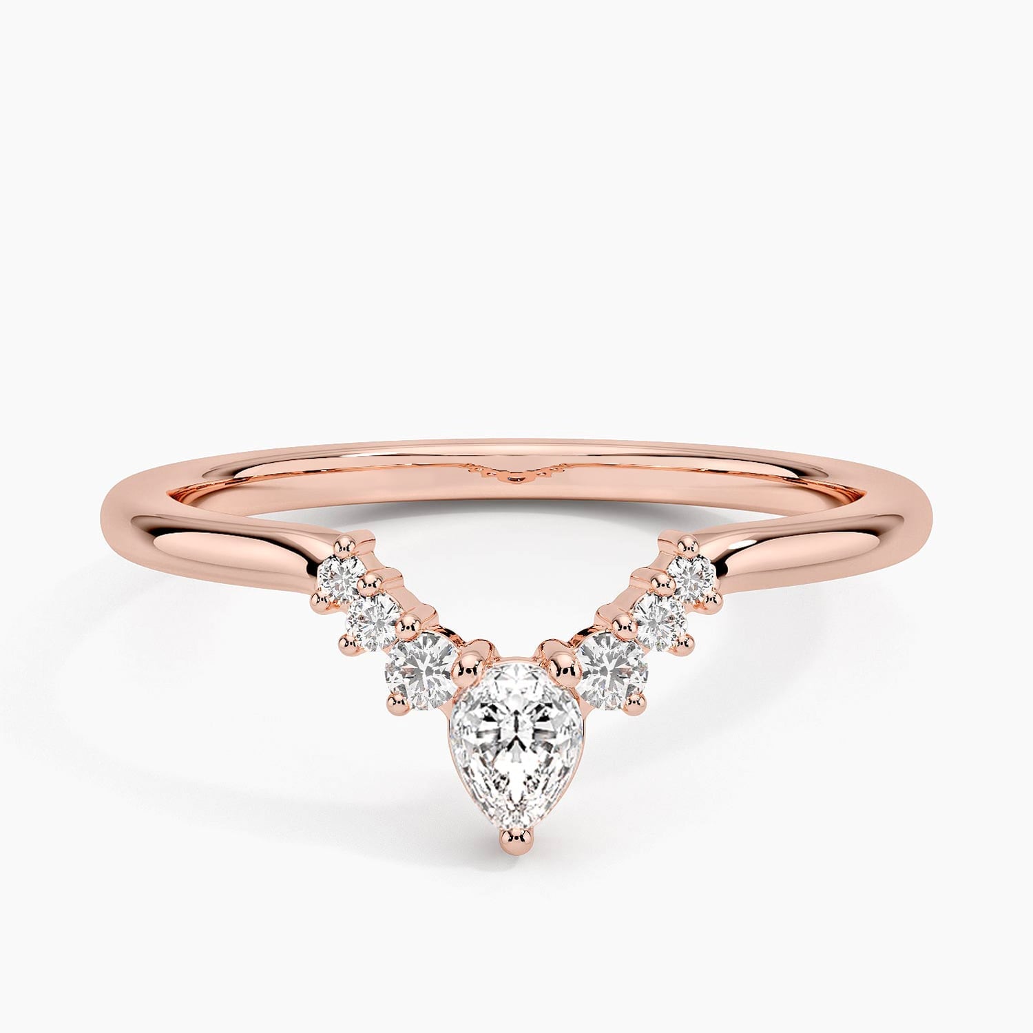 Rose gold diamond engagement ring with surprise diamond details