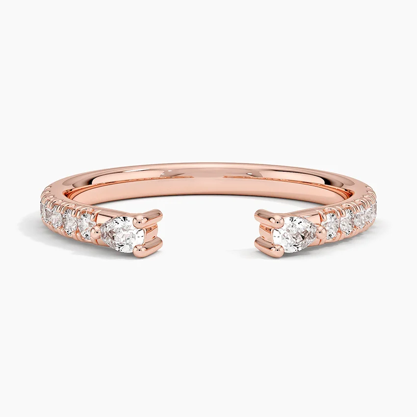 Rose gold diamond engagement ring with surprise diamond details