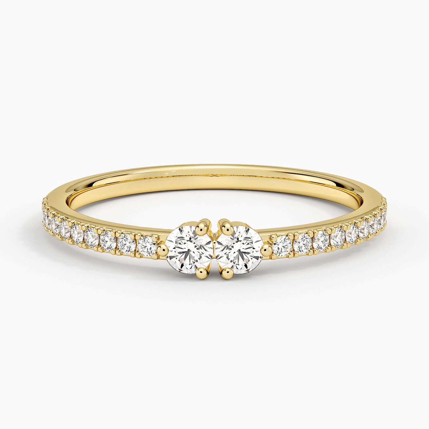 Rose gold diamond engagement ring with surprise diamond details