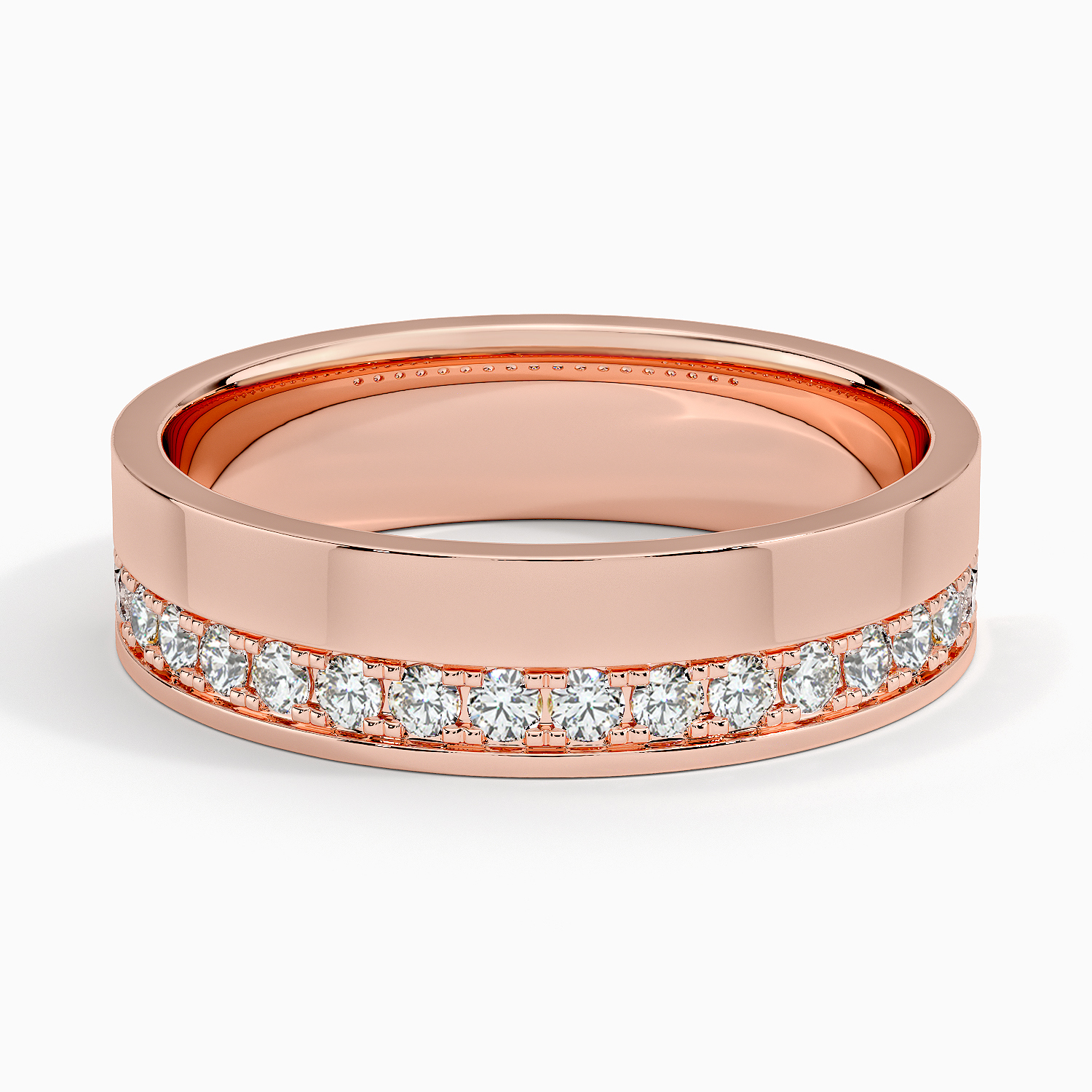 Rose gold diamond engagement ring with surprise diamond details