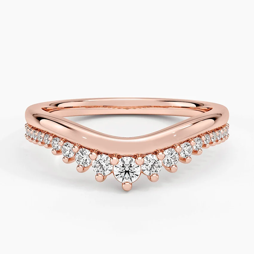 Rose gold diamond engagement ring with surprise diamond details