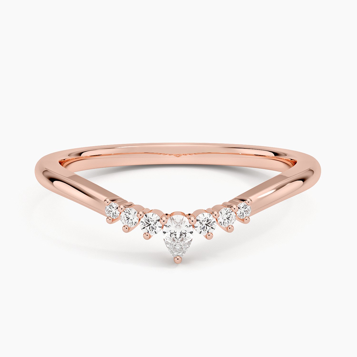 Rose gold diamond engagement ring with surprise diamond details