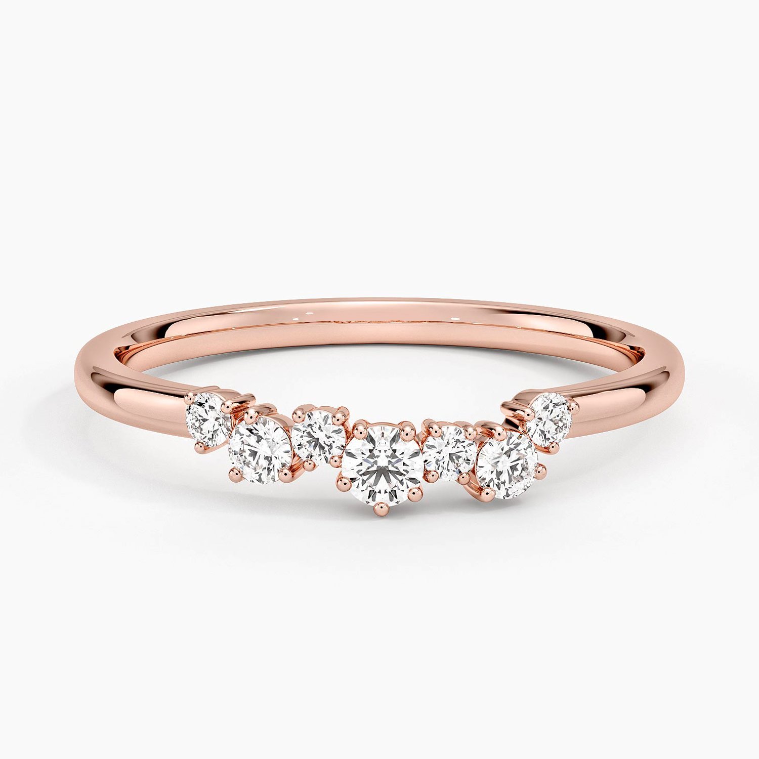 Rose gold diamond engagement ring with surprise diamond details