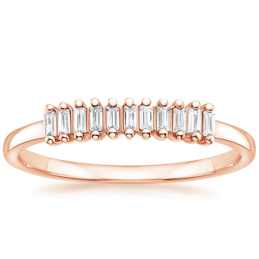 Rose gold diamond engagement ring with surprise diamond details
