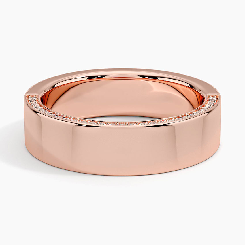 Rose gold diamond engagement ring with surprise diamond details
