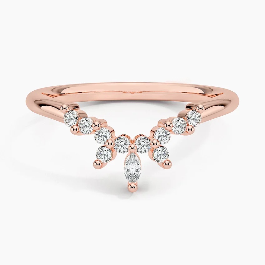 Rose gold diamond engagement ring with surprise diamond details