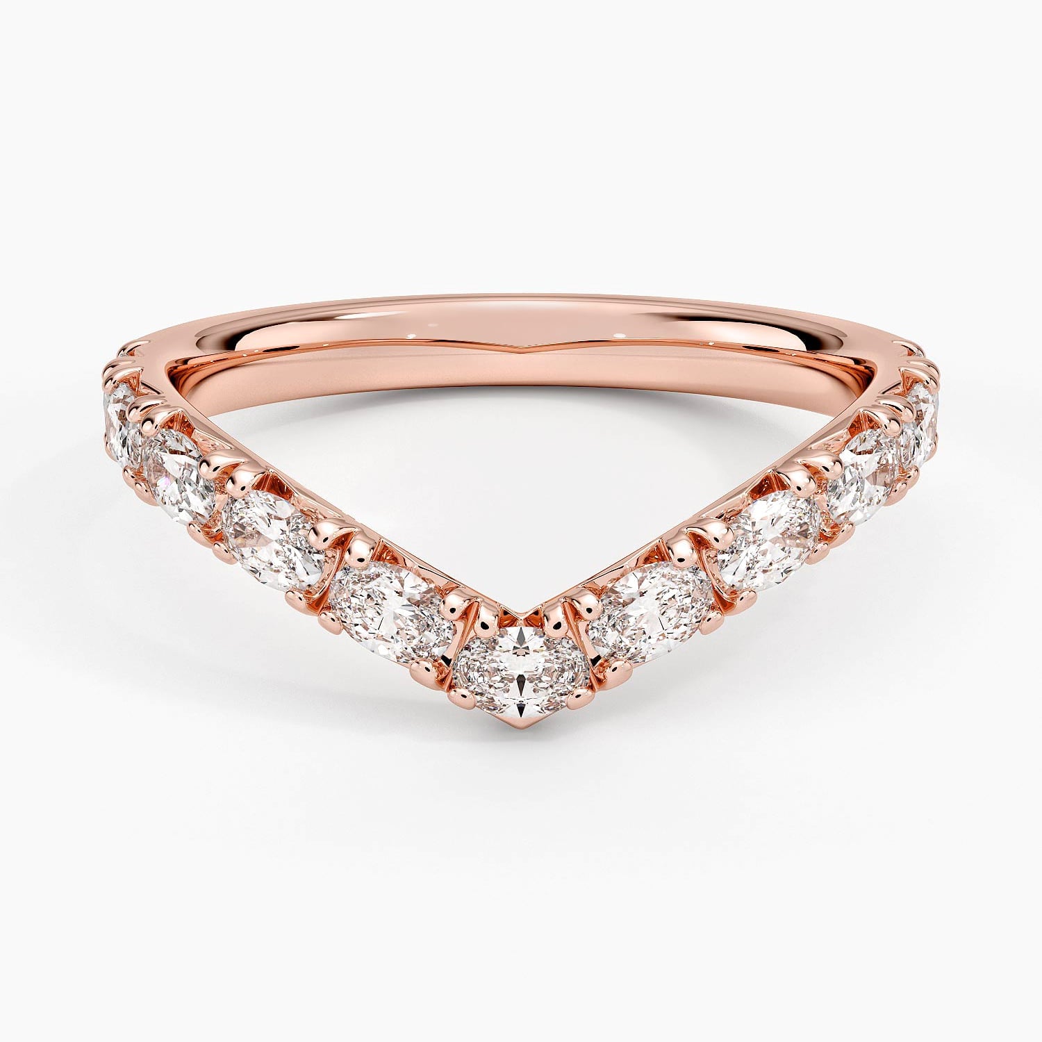 Rose gold diamond engagement ring with surprise diamond details