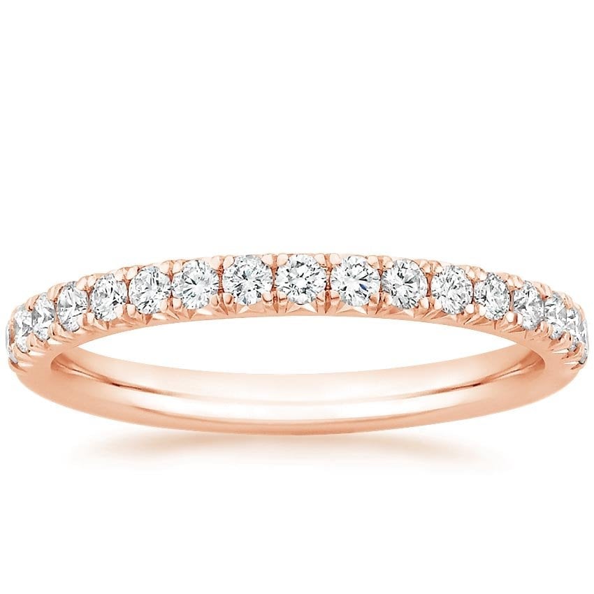 Rose gold diamond engagement ring with surprise diamond details