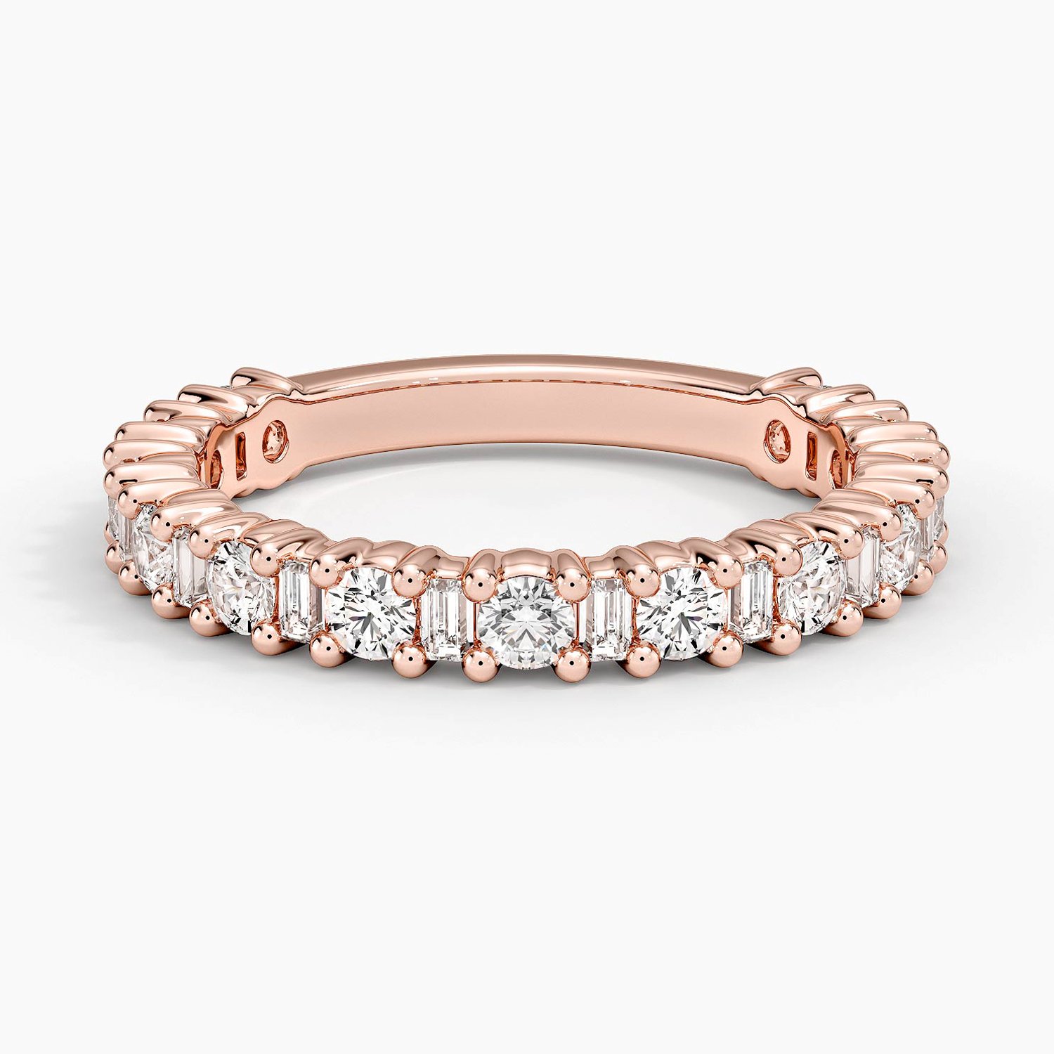 Rose gold diamond engagement ring with surprise diamond details