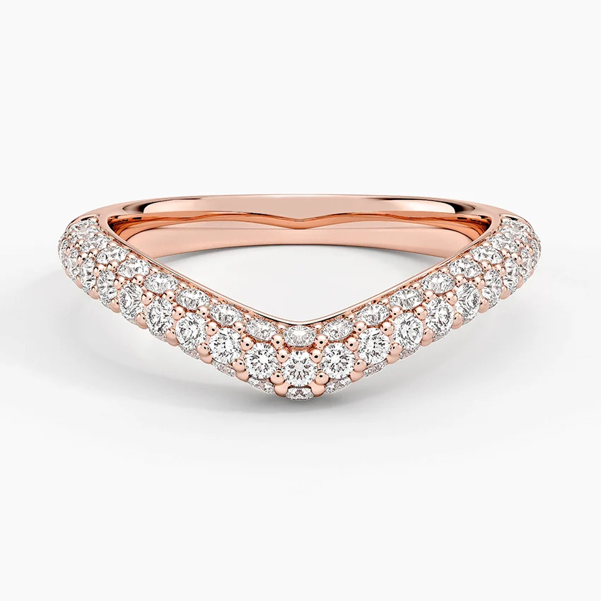 Rose gold diamond engagement ring with surprise diamond details