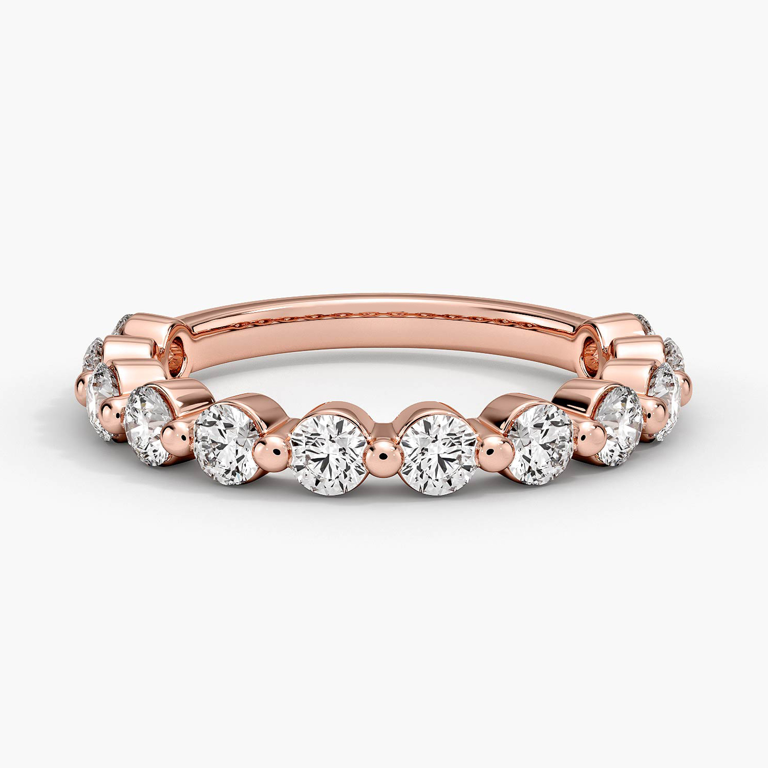 Rose gold diamond engagement ring with surprise diamond details