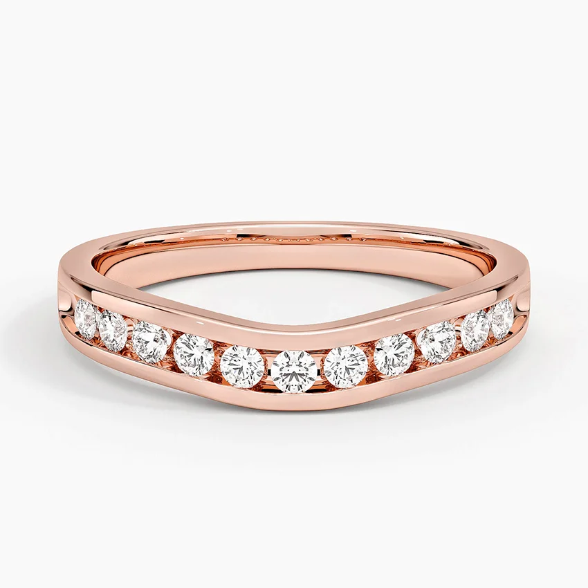 Rose gold diamond engagement ring with surprise diamond details