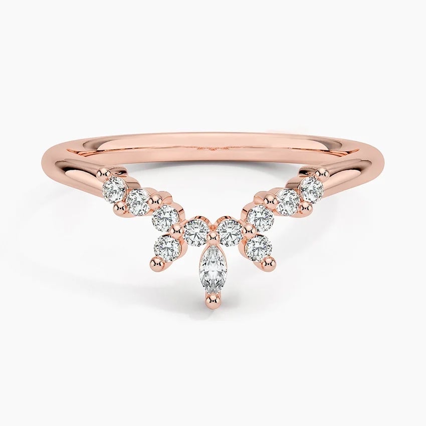 Rose gold diamond engagement ring with surprise diamond details