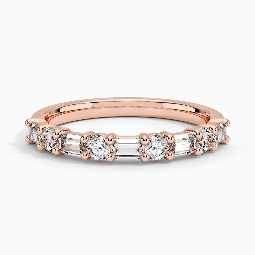 Rose gold diamond engagement ring with surprise diamond details