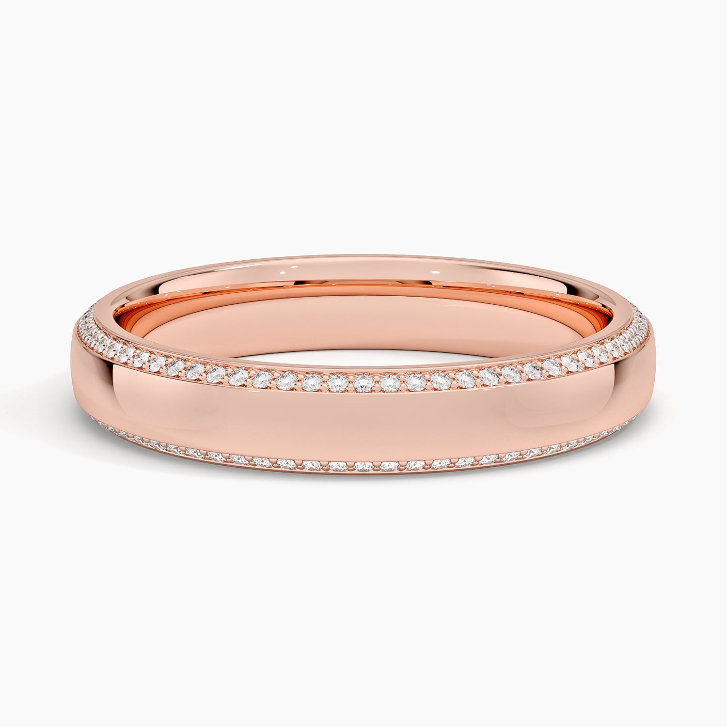 Rose gold diamond engagement ring with surprise diamond details