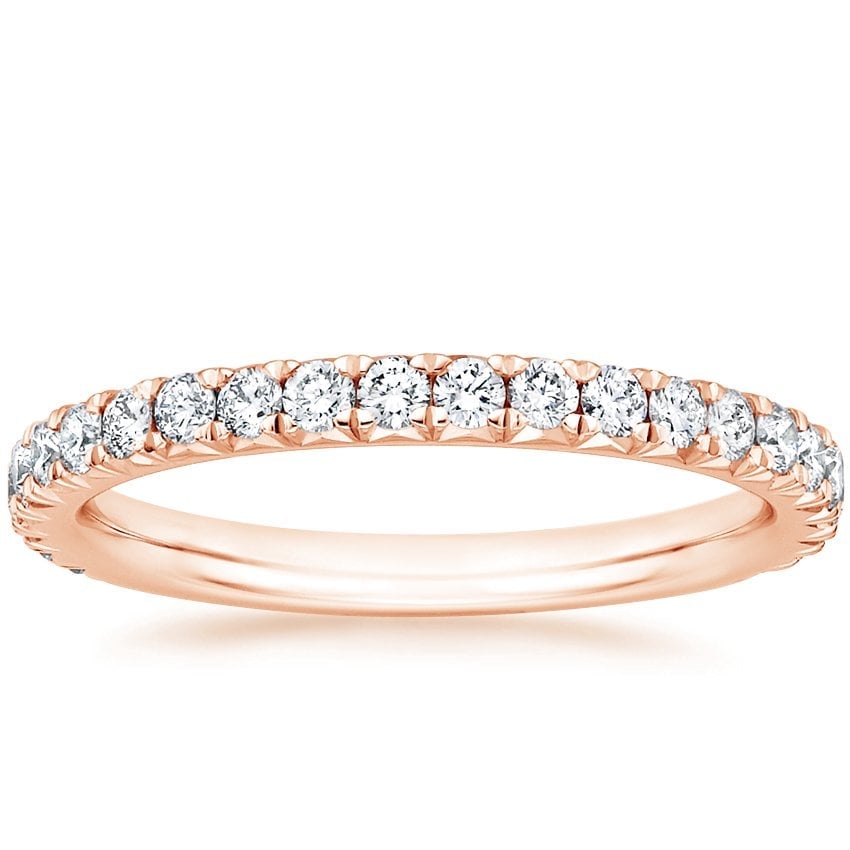 Rose gold diamond engagement ring with surprise diamond details