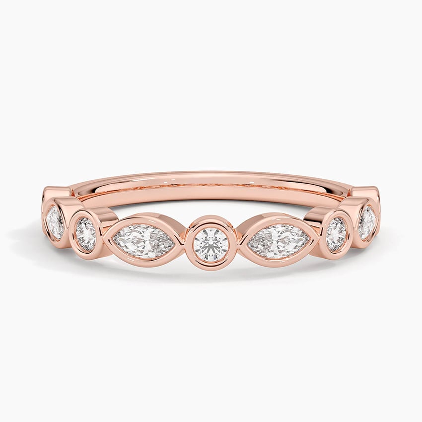 Rose gold diamond engagement ring with surprise diamond details
