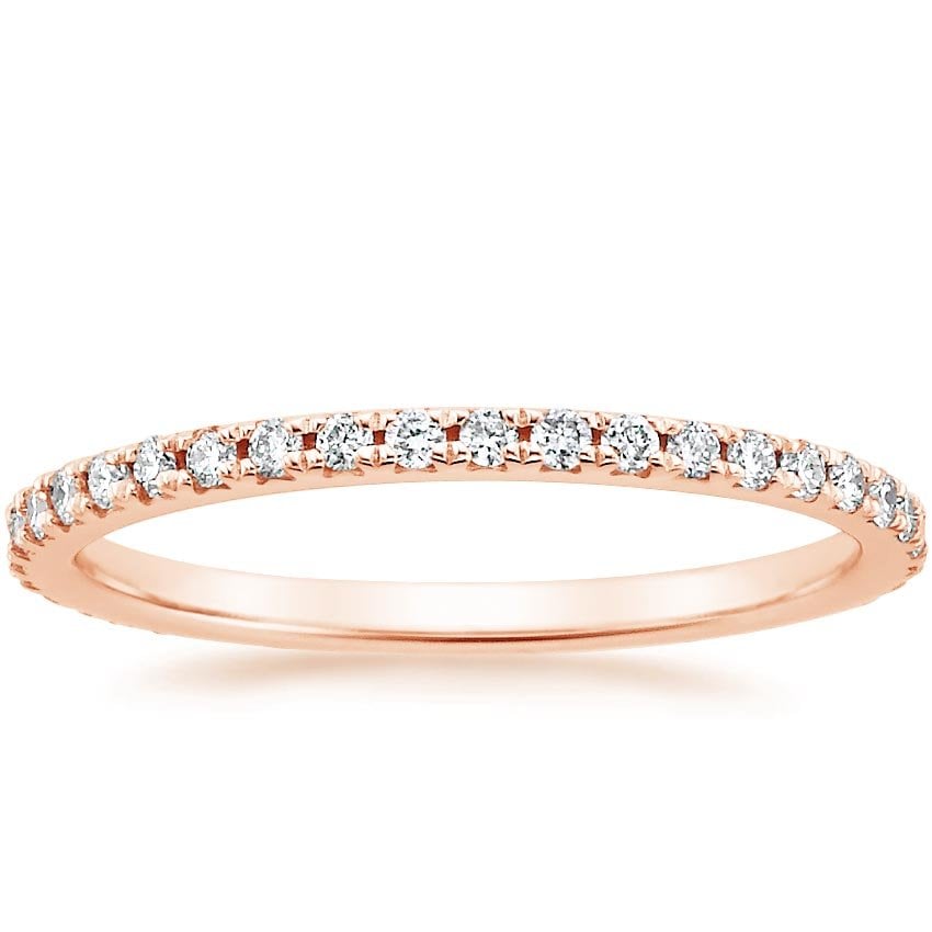 Rose gold diamond engagement ring with surprise diamond details