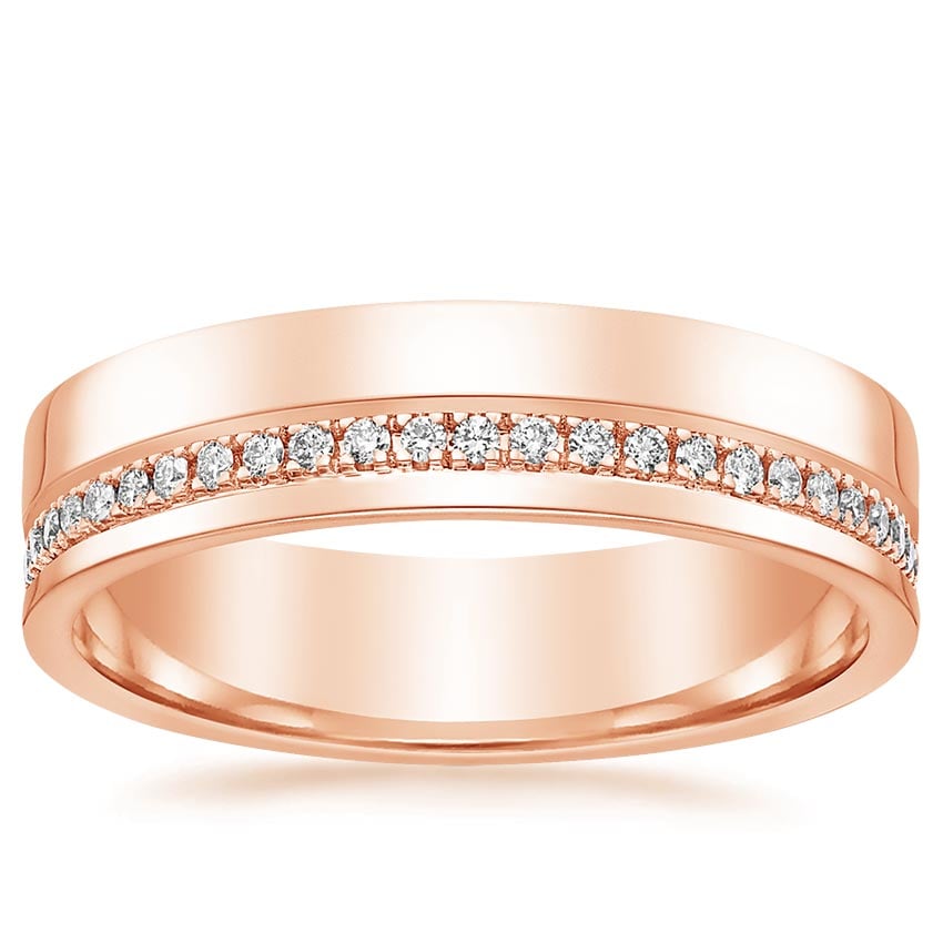 Rose gold diamond engagement ring with surprise diamond details