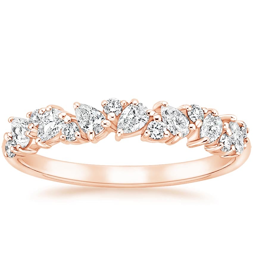 Rose gold diamond engagement ring with surprise diamond details
