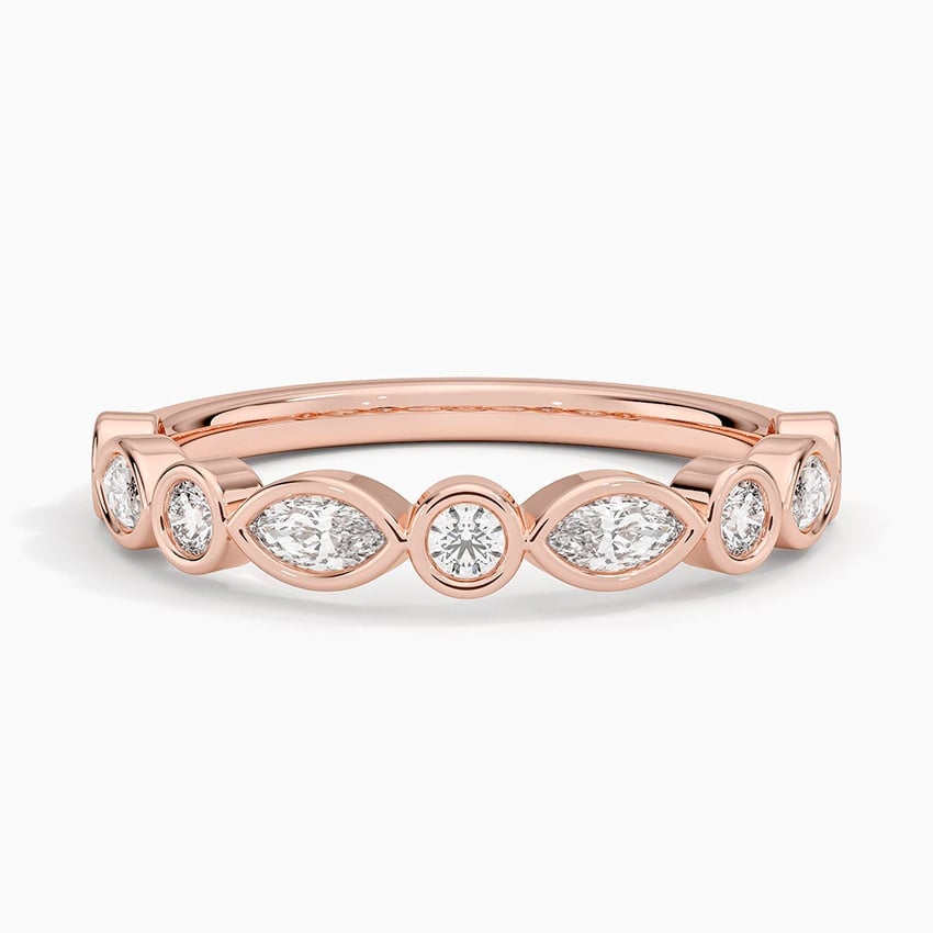 Rose gold diamond engagement ring with surprise diamond details