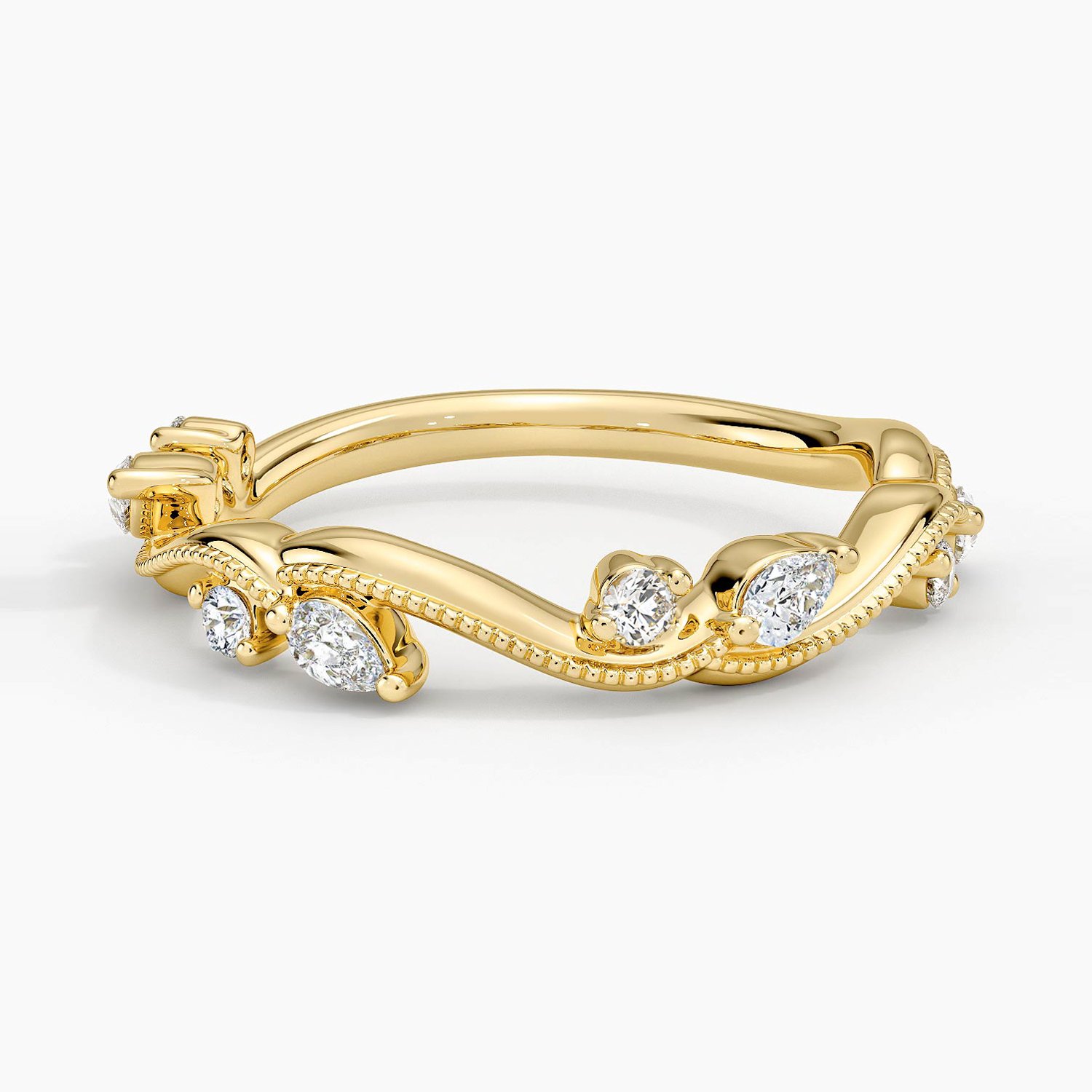 Rose gold diamond engagement ring with surprise diamond details