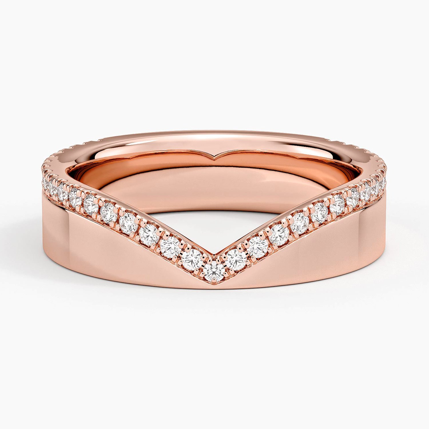 Rose gold diamond engagement ring with surprise diamond details