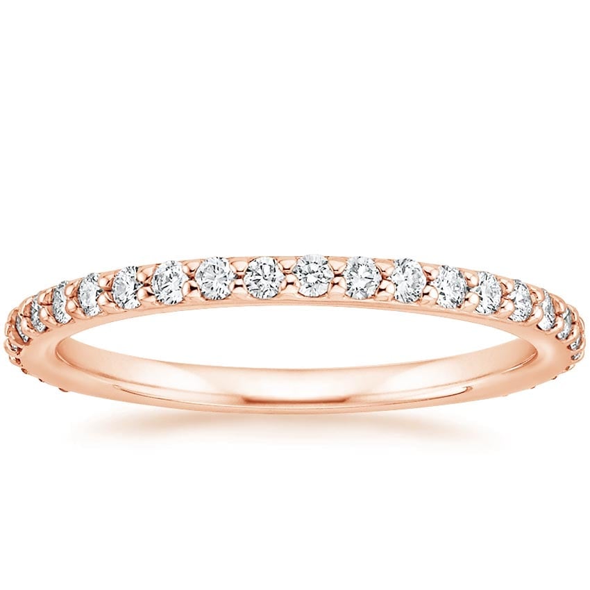 Rose gold diamond engagement ring with surprise diamond details