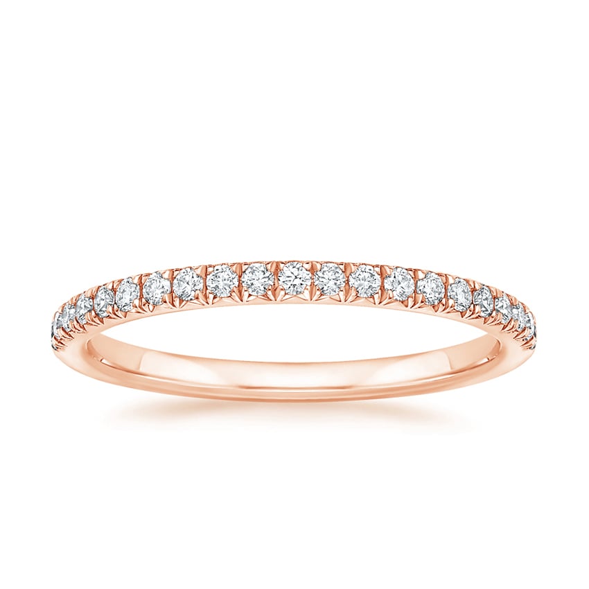 Rose gold diamond engagement ring with surprise diamond details