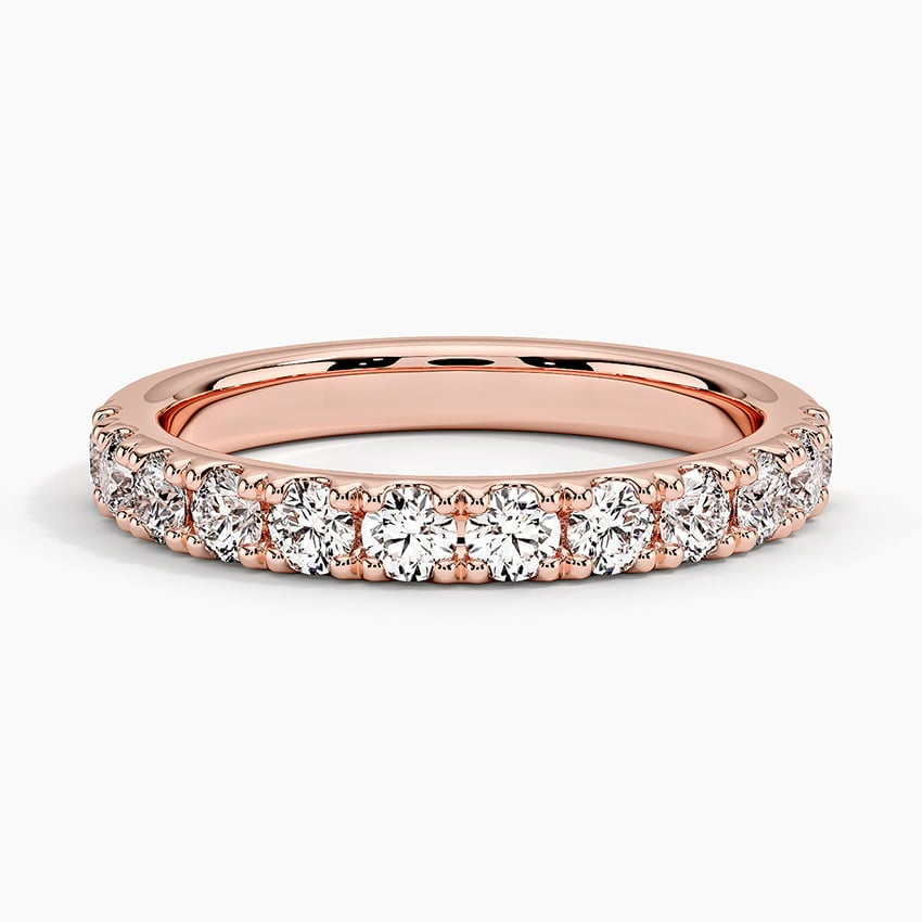 Rose gold diamond engagement ring with surprise diamond details