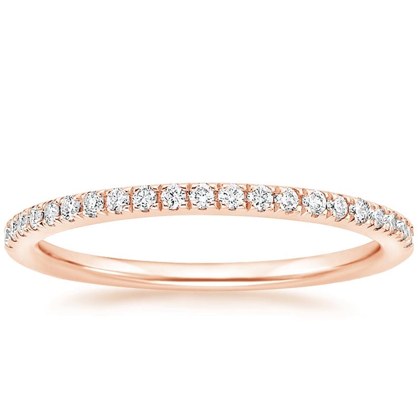Rose gold diamond engagement ring with surprise diamond details