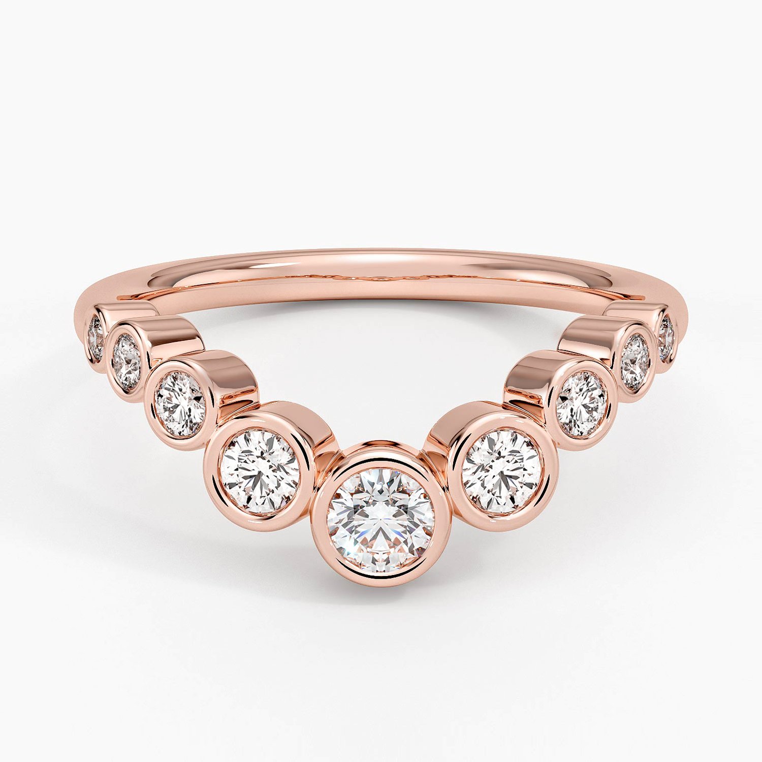 Rose gold diamond engagement ring with surprise diamond details