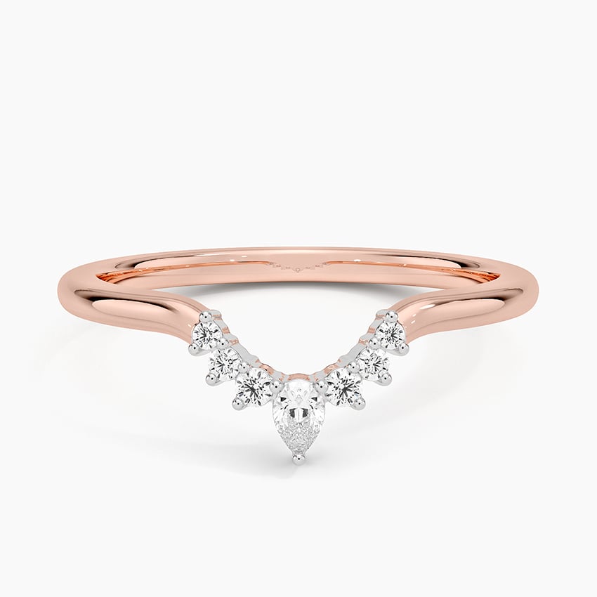 Rose gold diamond engagement ring with surprise diamond details