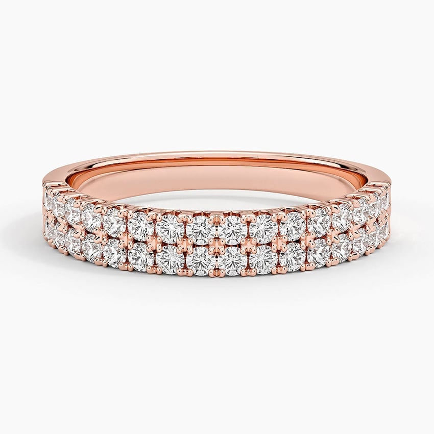 Rose gold diamond engagement ring with surprise diamond details